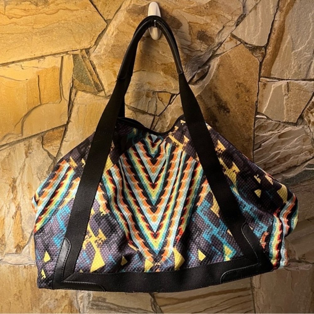 CoLab Neon Tote Bag Colorful Large Shoulder Bag Expandable Travel Beach Bag